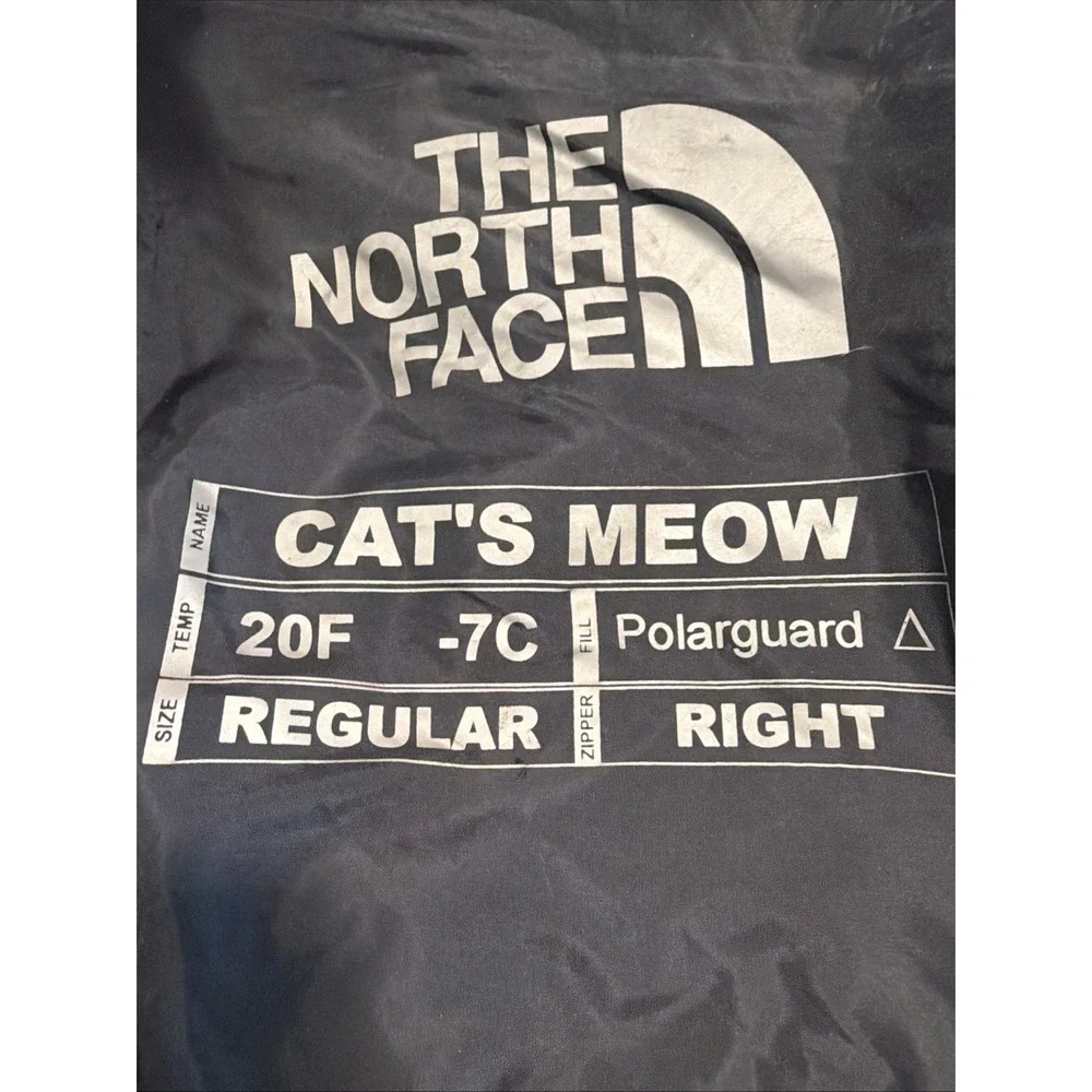 North Face Cat's Meow 20F -7C Mummy Sleeping Bag Blue With‎ Black Bag Regular